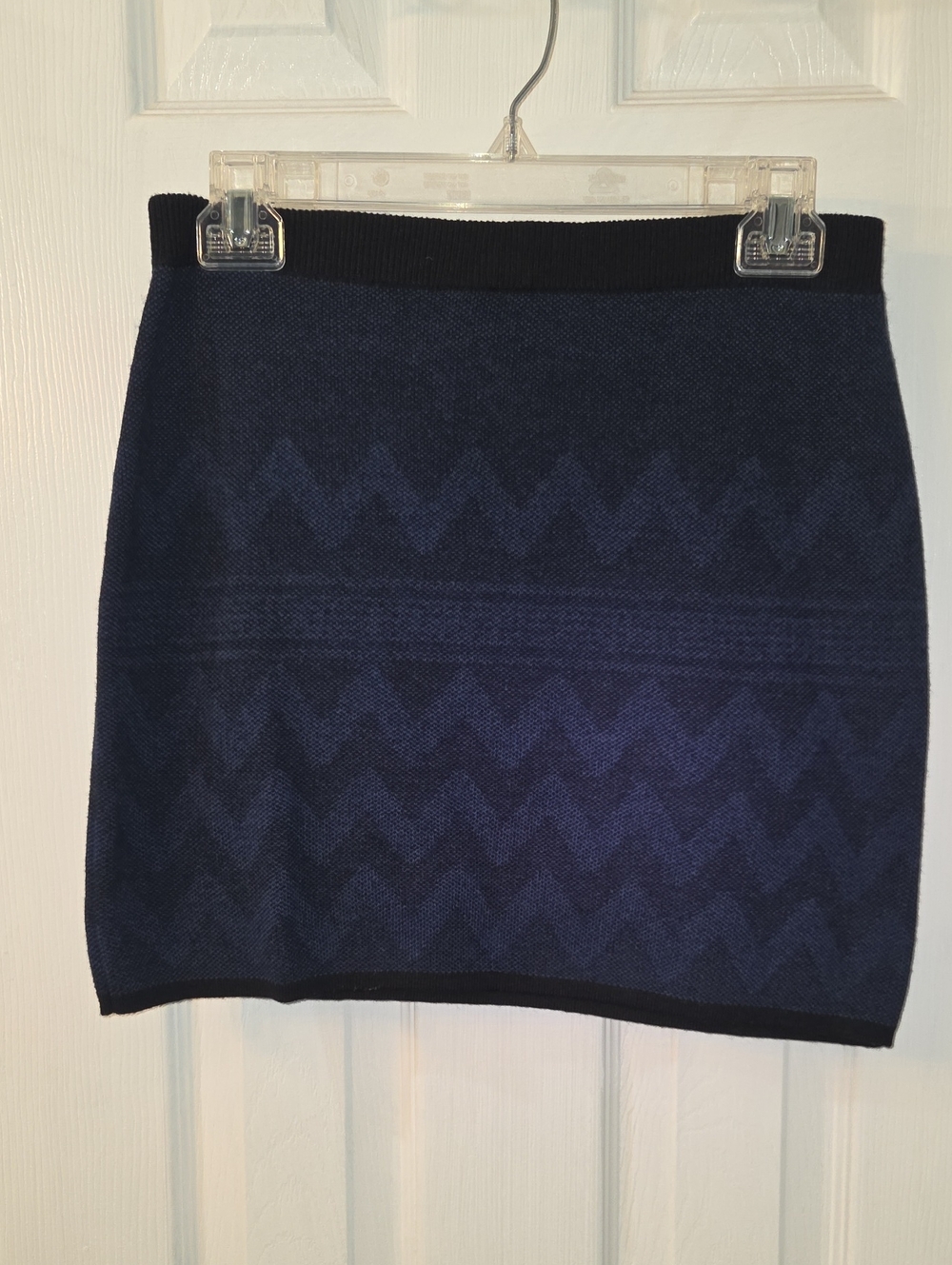 Mossimo Supply Co. Navy Chevron Knit Mini Skirt